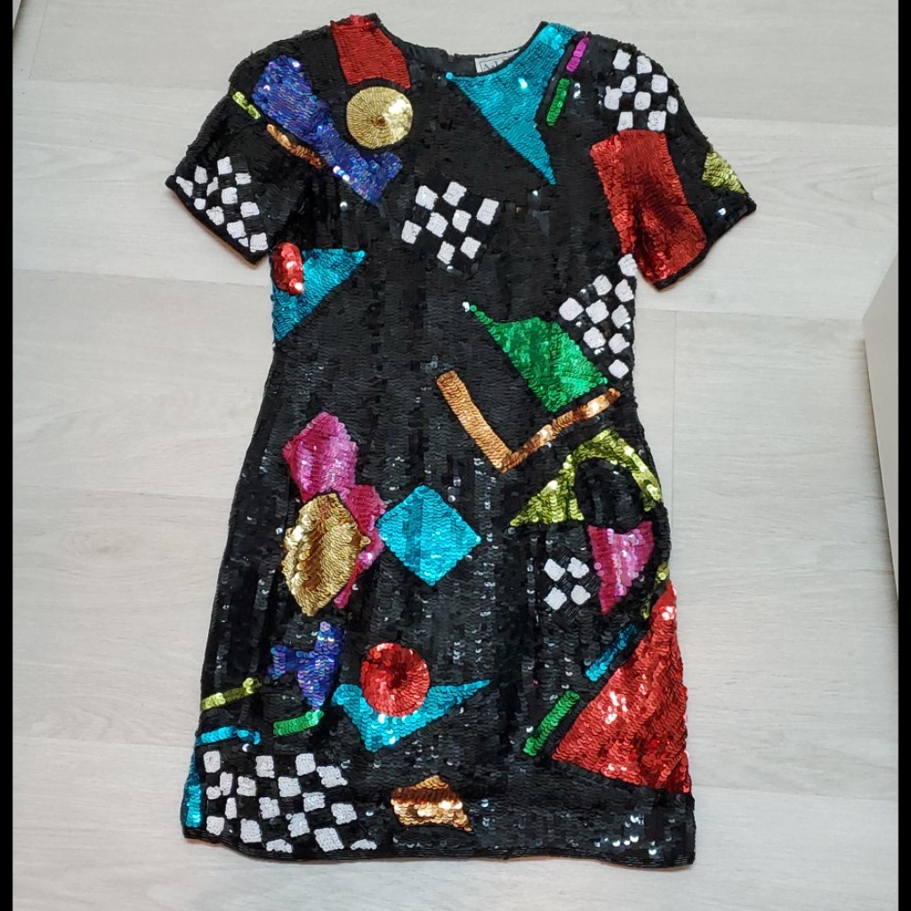 Vintage Sequins Mini Dress